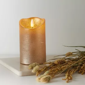   Lumânare LED de Crăciun, de culoare aurie – fără baterii (Flamme rustic)