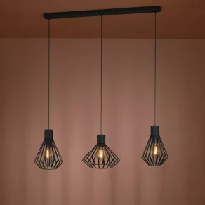   Lampă suspendată cu abajur - Basidano Eglo 390125, cu 3 socluri E27, 220-240 V