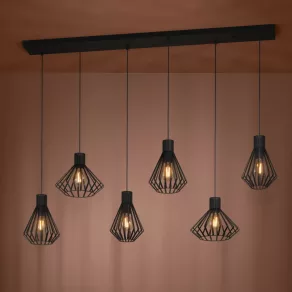   Lampă suspendată cu abajur - Basidano Eglo 390126, cu 6 socluri E27, 220-240 V