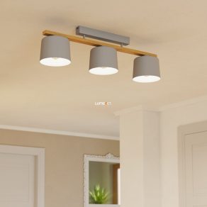   Lampă de tavan cu trei socluri, culoare gri-lemn - Mariel Eglo 900361