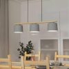 Lampă suspendată cu trei prize, culoare gri-lemn - Mariel Eglo 900362