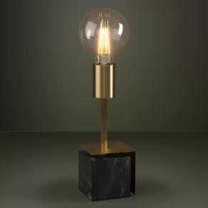   Lampă de masă cu soclu cu aspect de marmură, neagră, 26 cm - Carmita Eglo 390168, cu 1 soclu E27, 220-240 V