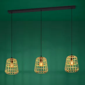  Lampă suspendată cu abajur în stil boho - Montezuelo Eglo 390153, cu 3 socluri E27, 220-240 V