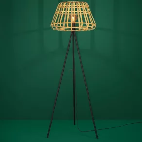   Lampă de podea cu abajur, 149 cm - Montezuelo Eglo 390155, cu întrerupător la bază, cu 1 soclu E27, IP20, 220-240 V
