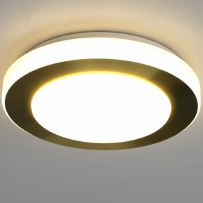   Lampă LED de tavan pentru baie 10,8 W, alb cald, culoare alb-auriu - Carpi Eglo 900369