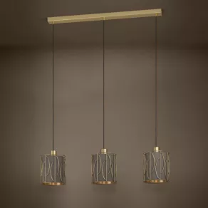   Lampă suspendată din material textil cu cadru decorativ - Corojal Eglo 390207, cu 3 socluri E27, 220-240 V