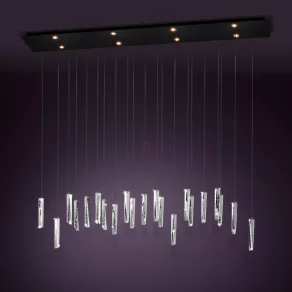   Lampă suspendată cu LED-uri și ornamente din sticlă cu bule – Sardenara Eglo 390211, 4000 lm, 3000 K, 8x4,2 W, 220-240 V