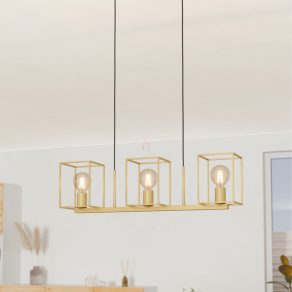   Lampă suspendată în culoarea auriu - Cumiole Eglo 900399, cu soclu 3xE27, 220-240 V