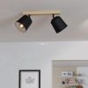 Lampă spot cu două socluri, negru și culoarea lemnului - Cotorro Eglo 900432