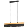 Lampă suspendată cu patru socluri, negru și culoarea lemnului - Tarrafo Eglo 900444