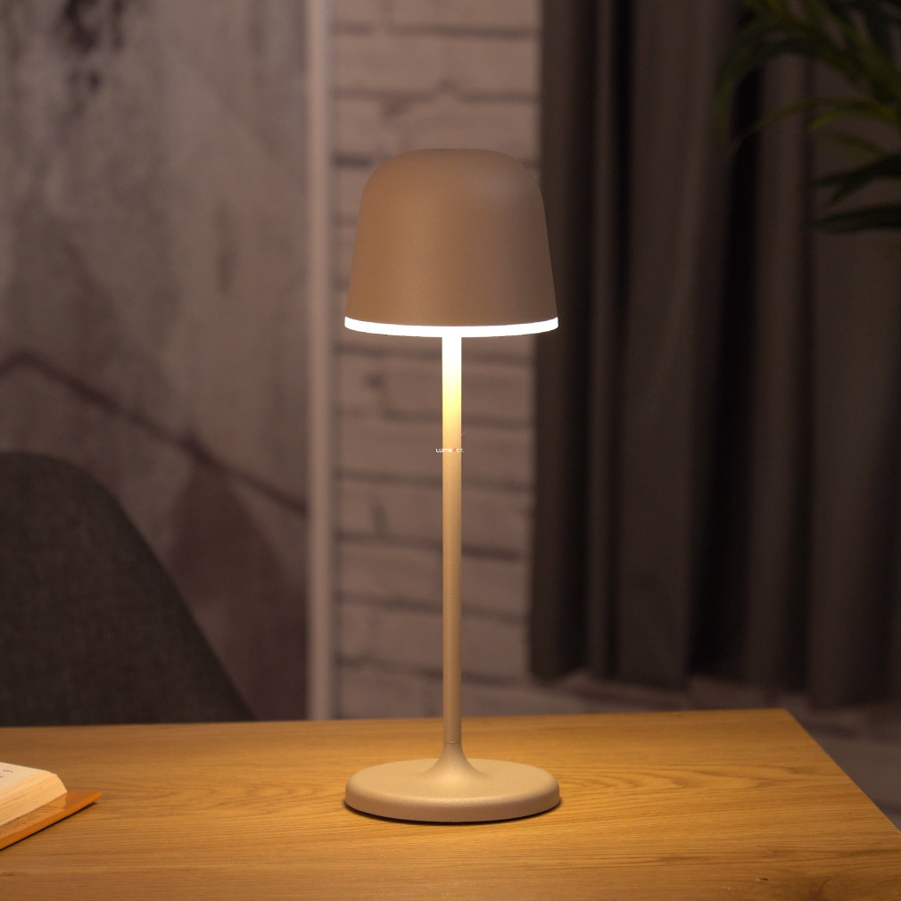 Lampa de masă cu LED reglabilă cu comutator tactil, alb-bej, 34 cm - Mannera Eglo 900461, USB, intensitate luminoasă reglabilă, dimabilă, 3000 K, 200 lm, 2,2 W, 3,7 V