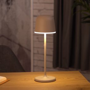   Lampă LED de masă reglabilă cu comutator tactil, culoare alb-bej, 34 cm - Mannera Eglo 900461, USB, luminozitate reglabilă, intensitate reglabilă, 3000 K, 200 lm, 2,2 W, 3,7 V