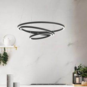   Lampă LED suspendată cu intensitate reglabilă 43,2 W, alb rece-cald, negru - Lobinero Eglo 900479