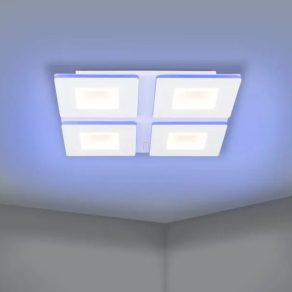   Lampă LED inteligentă pentru tavan - Padrogiano-Z Eglo 900481, 3800 lm, 2700-6500 K+RGB, temperatură și culoare reglabile, controlabilă prin aplicație, Bluetooth, ZIgbee, 26,2 W, 220-240 V