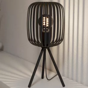   Lampă de masă cu abajur, culoare neagră, cu trei picioare, 43,5 cm - Romazzina Eglo 900519, cu 1 soclu E27, 220-240 V