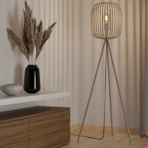   Lampă de podea cu abajur, 140,5 cm - Romazzina Eglo 900522, cu întrerupător la bază, cu 1 soclu E27, IP20, 220-240 V