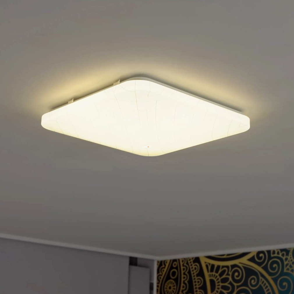 Lampă LED pentru tavan cu model, 19,5 W, alb cald, alb-argintiu - Rende Eglo 900613