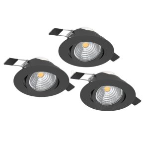   Lampă LED încastrată, 3 bucăți, înclinabilă - Saliceto Eglo 900747, 450 lm, 2700 K, 3x6 W, 220-240 V