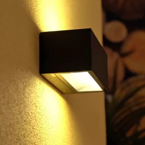   Lampă LED de exterior cu comutator, iluminare sus/jos, alb rece, negru - Spongano Eglo 900885