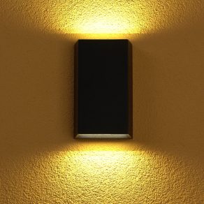   Lampă LED de exterior pentru perete, cu comutator, iluminare sus/jos, alb rece, 12x20 cm, negru - Spongano Eglo 900886