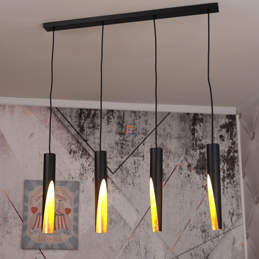 Lampa suspendată, negru-auriu - Barbotto Eglo 900873
