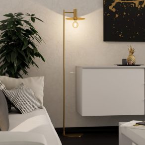   Lampă de podea în culoarea alamă, 156 cm - Escandell Eglo 900735, cu soclu 1xE27