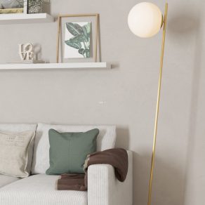   Lampă de podea cu abajur sferic, 175 cm - Rondo 4 Eglo 900869, sticlă, cu soclu 1xE27