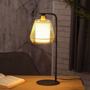   Lampă de masă aurie cu grilaj, 50 cm - Ciudadela Eglo 900898, cu soclu 1xE27