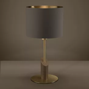   Lampă de masă din material textil, culoare bronz-maro, 58 cm - Santandria Eglo 390337, cu 1 soclu E27, 220-240 V