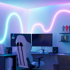   Bandă LED inteligentă, 3 m - Neon-Stripe-Z Eglo 901108, 2400 lm, 3000-6500 K+RGB, temperatură și culoare reglabile, controlabilă prin aplicație, Bluetooth, Zigbee, 20 W, 220-240 V