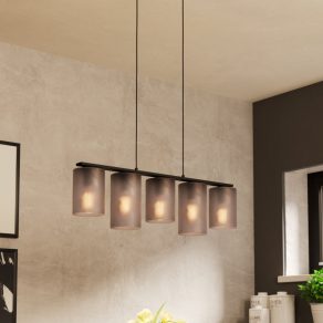   Lampă suspendată cu sticlă opală - Colomera Eglo 901163, cu soclu 5xE27, 220-240 V