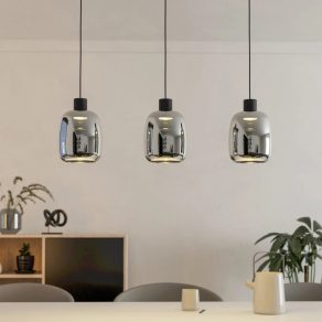   Lampă LED suspendată inteligentă - Molochio-Z Eglo 901121, 1500 lm, 2700-6500 K+RGB, temperatură și culoare reglabile, controlabilă prin aplicație, Bluetooth, Zigbee, 3x3,7 W, 220-240 V