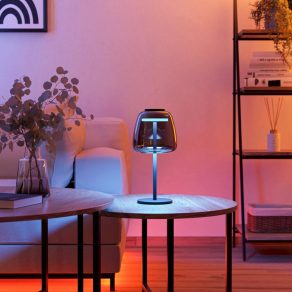   Lampă LED inteligentă reglabilă pentru masă, sticlă, 34,5 cm - Alfero-Z Zigbee, 1000 lm, 2700-6500 K, temperatură de culoare reglabilă, 7,7 W, Bluetooth, Zigbee, 220-240 V