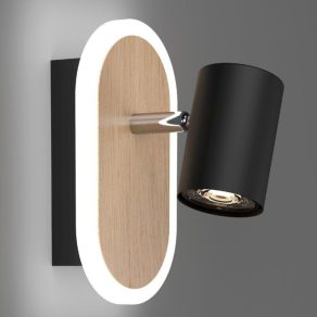   Cadru pentru spot LED montat pe perete, lemn negru - Rimbocchi Eglo 901631, 850 lm, 3000 K, 7 W, 220-240 V