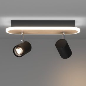   Spot LED de tavan cu iluminare cadru, lemn negru - Rimbocchi Eglo 901632, 1500 lm, 3000 K, 12 W, 220-240 V