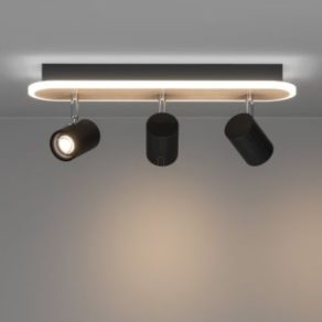   Spot LED de tavan cu iluminare cadru, lemn negru - Rimbocchi Eglo 901633, 2500 lm, 3000 K, 20 W, 220-240 V