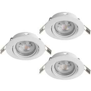   Cadru pentru lampă încastrată, 3 bucăți - Favazzina Eglo 901756, cu soclu 3xGU10, 220-240 V, IP20, cu sursă de lumină