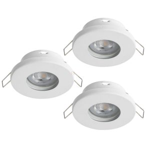   Cadru pentru lampă încastrată, 3 bucăți - Favazzina Eglo 901759, cu soclu 3xGU10, 220-240 V, IP20/IP44, cu sursă de lumină