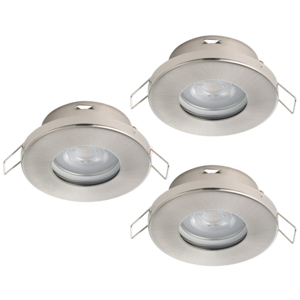 Cadru pentru lampă încastrată, 3 bucăți - Favazzina Eglo 901761, cu 3 socluri GU10, 220-240 V, IP20/IP44, cu sursă de lumină