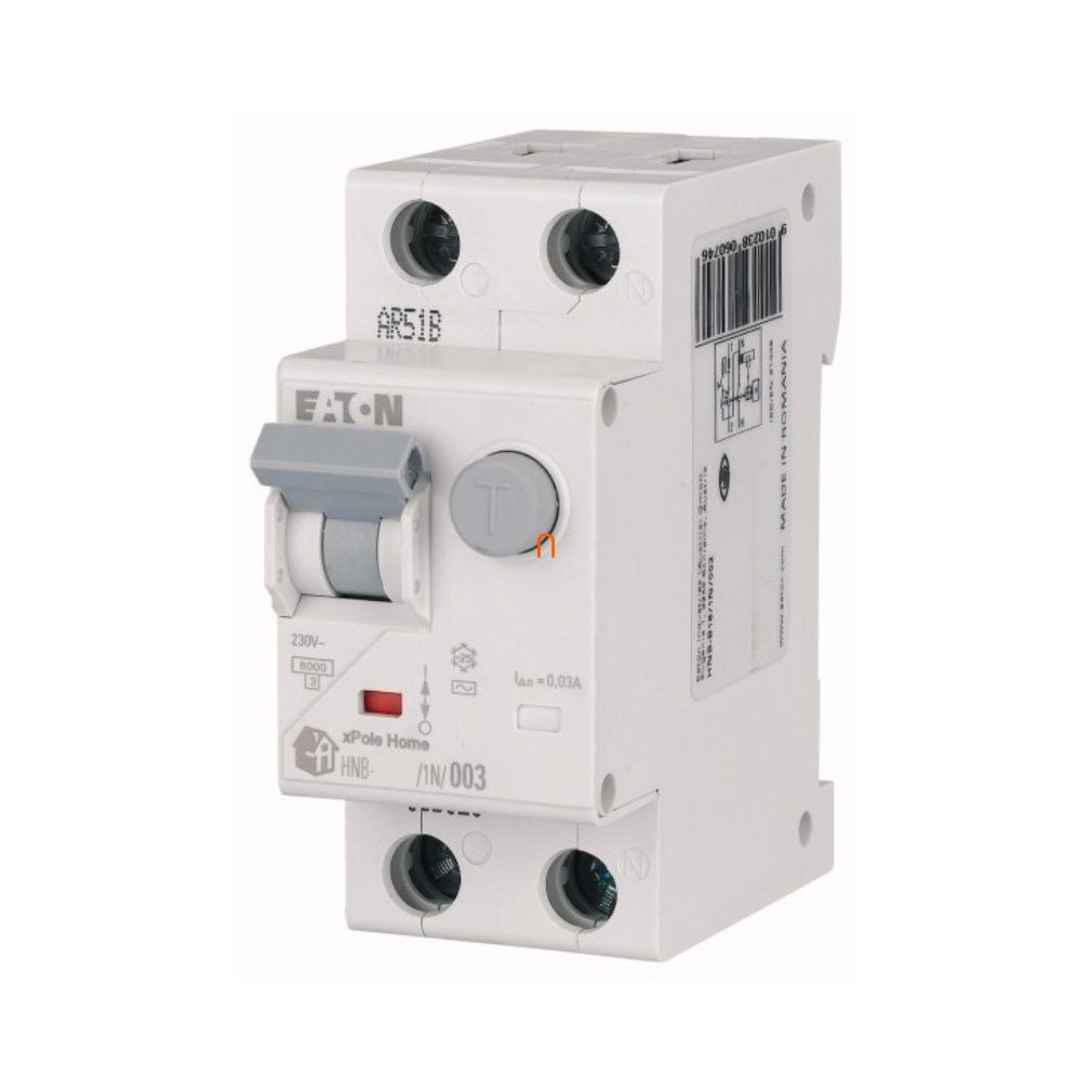 Protector combinat 6 kA, 1P+N, 13 A, C, 30 mA, AC 195126 HNB-C13/1N/003 xPole Home Eaton