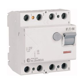   Întrerupător de circuit pentru locuințe Eaton 6 kA, cu patru poli, 25 A, 30 mA, „a”, hnc-25/4/003-a-194687