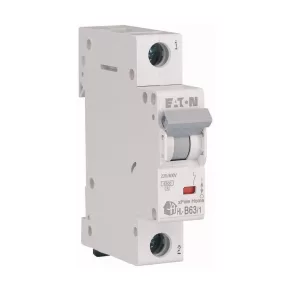   Întrerupător de circuit Eaton Home 4, 5 kA, 1P, 63 A, curba de caracteristică B, hl-b63/1-194727