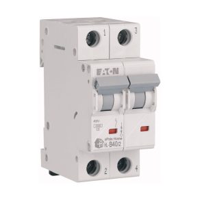   Întrerupător automat miniatural Eaton pentru uz casnic 4, 5 kA, bipolar, 40 A, curbă caracteristică b, hl-b40/2-194765