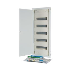   Cutie de distribuție mică Eaton pentru pereți goi, ușă sf, IP30, 5 rânduri, dispozitiv de tensionare, klv-60hwp-sf-302413